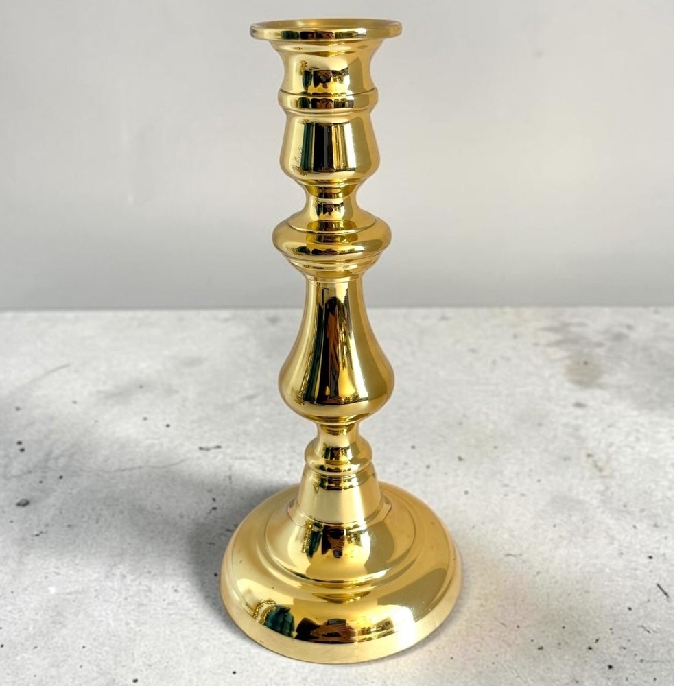 Baldwin Polished Brass Candlestick Holder 8 Inch Vintage Traditional Gold